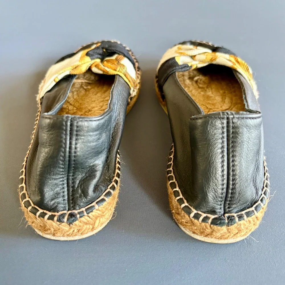 New Collection‎ Privee Espadrille Shoes | Size 38 / 7.5 US | Leather Floral Boho